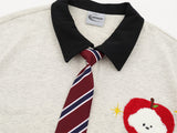 DAXUEN Relaxed-fit short-sleeved polo shirt with cartoon embroidery