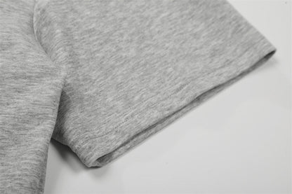 DAXUEN Double-breasted short-sleeved top with shawl collar