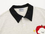DAXUEN Relaxed-fit short-sleeved polo shirt with cartoon embroidery