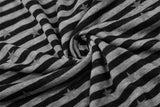 DAXUEN Star print striped long-sleeve polo shirt