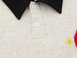 DAXUEN Relaxed-fit short-sleeved polo shirt with cartoon embroidery