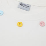 DAXUEN Embroidered short-sleeved t-shirt with colorful buttons