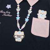 DAXUEN Short-sleeved polo shirt with cartoon bear design