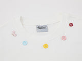 DAXUEN Embroidered short-sleeved t-shirt with colorful buttons