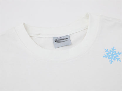 DAXUEN Gradient snowflake graphic t-shirt with dog character