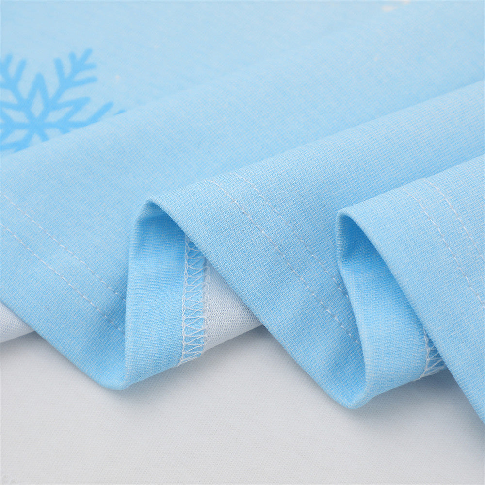 DAXUEN Gradient snowflake graphic t-shirt with dog character