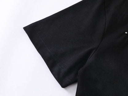DAXUEN Bold oversized t-shirt with graphic embroidery and studs