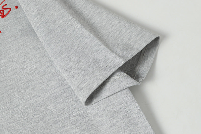 DAXUEN Short-sleeved ribbed crew neck t-shirt