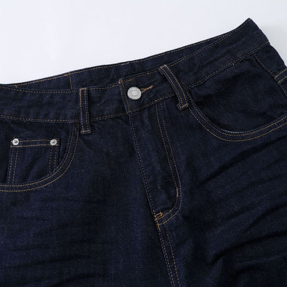 DAXUEN Wide-leg indigo blue jeans with contrast stitching