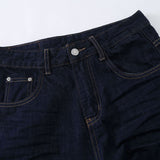 DAXUEN Wide-leg indigo blue jeans with contrast stitching