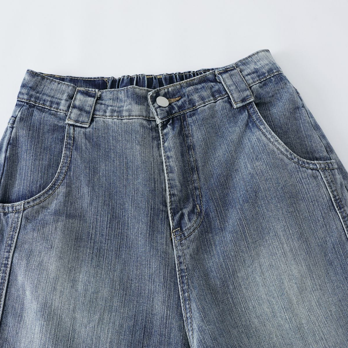 DAXUEN High-waisted wide-leg denim jeans in blue wash