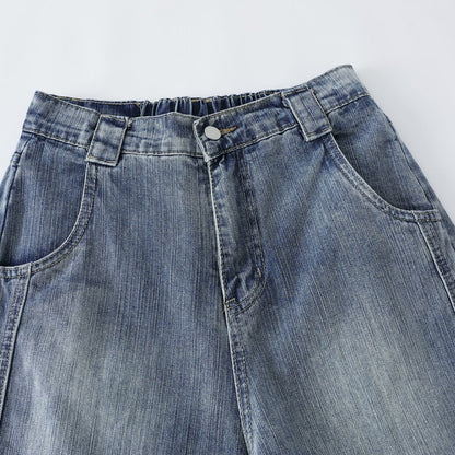 DAXUEN High-waisted wide-leg denim jeans in blue wash