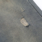 DAXUEN Wide-leg distressed denim pants