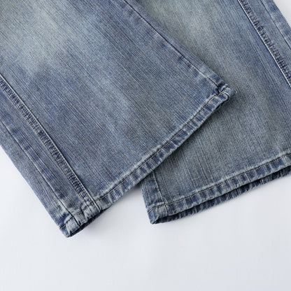DAXUEN High-waisted wide-leg denim jeans in blue wash