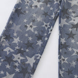 DAXUEN Wide-leg denim jeans with star print and distressed details