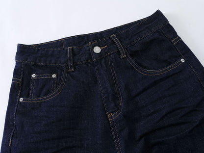 DAXUEN Wide-leg indigo blue jeans with contrast stitching