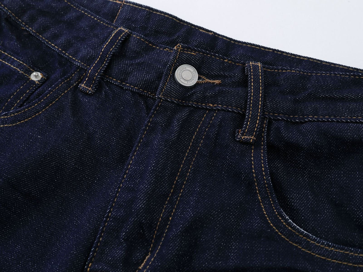 DAXUEN Wide-leg indigo blue jeans with contrast stitching