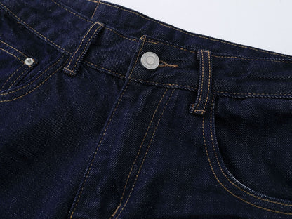 DAXUEN Wide-leg indigo blue jeans with contrast stitching