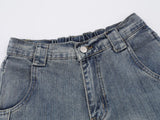 DAXUEN High-waisted wide-leg denim jeans in blue wash