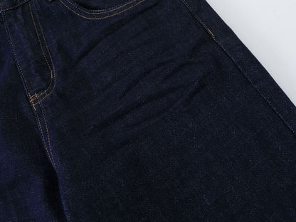 DAXUEN Wide-leg indigo blue jeans with contrast stitching
