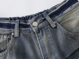 DAXUEN Wide-leg distressed denim pants
