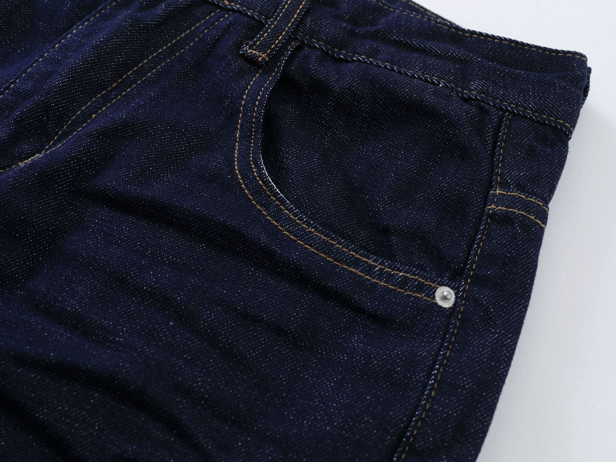 DAXUEN Wide-leg indigo blue jeans with contrast stitching