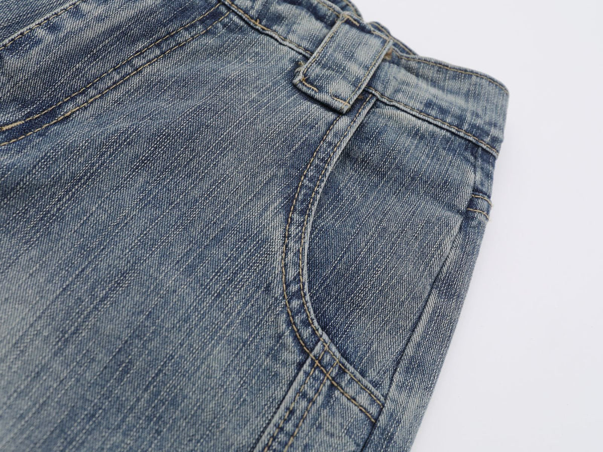DAXUEN High-waisted wide-leg denim jeans in blue wash