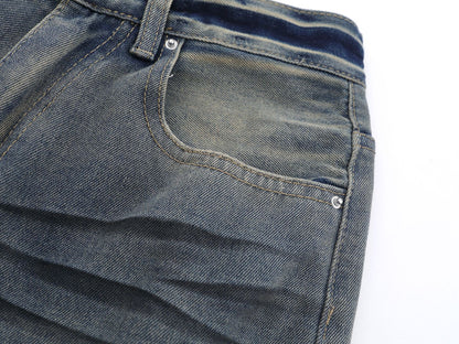 DAXUEN Wide-leg distressed denim pants