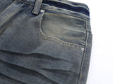 DAXUEN Wide-leg distressed denim pants