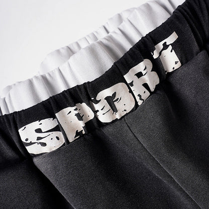 DAXUEN Distressed wide-leg sweatpants in black and grey