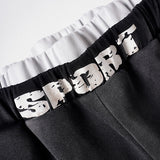 DAXUEN Distressed wide-leg sweatpants in black and grey