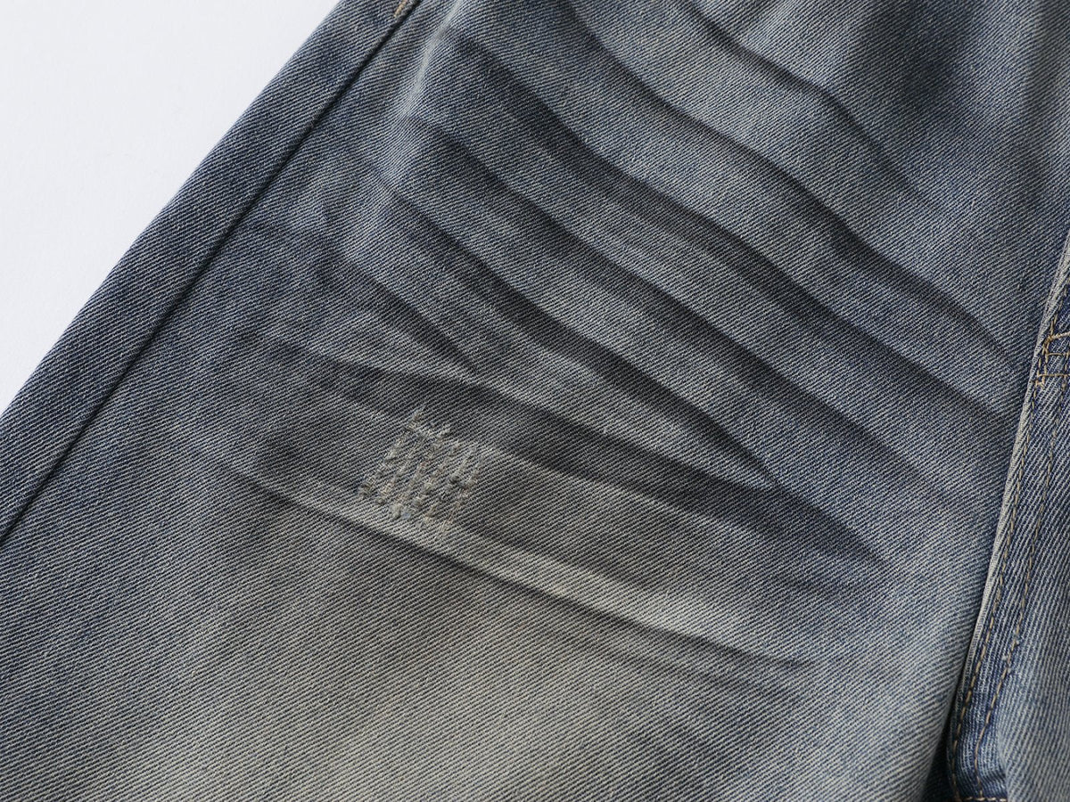 DAXUEN Wide-leg distressed denim pants