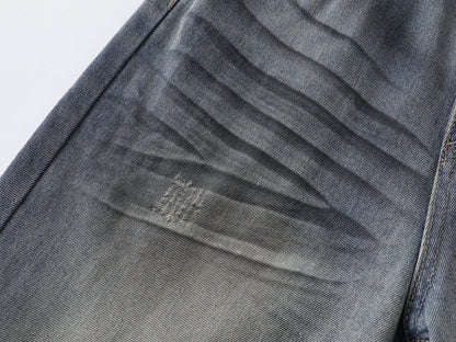 DAXUEN Wide-leg distressed denim pants