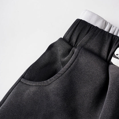 DAXUEN Distressed wide-leg sweatpants in black and grey