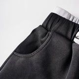 DAXUEN Distressed wide-leg sweatpants in black and grey