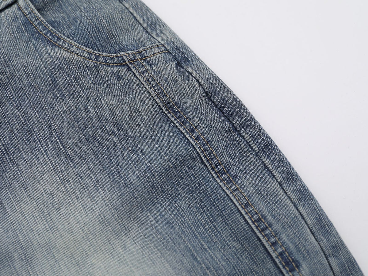 DAXUEN High-waisted wide-leg denim jeans in blue wash