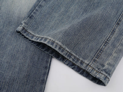 DAXUEN High-waisted wide-leg denim jeans in blue wash