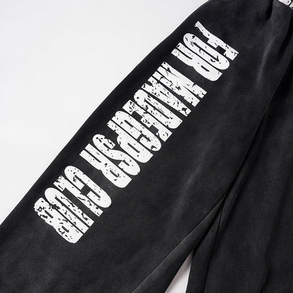 DAXUEN Distressed wide-leg sweatpants in black and grey