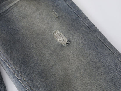 DAXUEN Wide-leg distressed denim pants