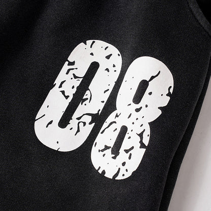DAXUEN Distressed wide-leg sweatpants in black and grey