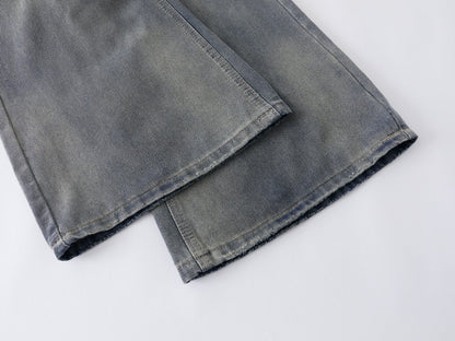 DAXUEN Wide-leg distressed denim pants