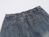 DAXUEN High-waisted wide-leg denim jeans in blue wash