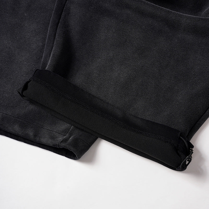 DAXUEN Distressed wide-leg sweatpants in black and grey