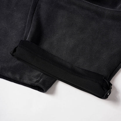 DAXUEN Distressed wide-leg sweatpants in black and grey