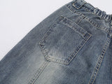 DAXUEN High-waisted wide-leg denim jeans in blue wash
