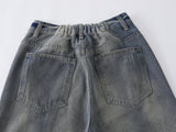 DAXUEN Wide-leg distressed denim pants