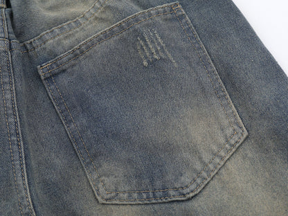 DAXUEN Wide-leg distressed denim pants