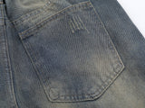 DAXUEN Wide-leg distressed denim pants