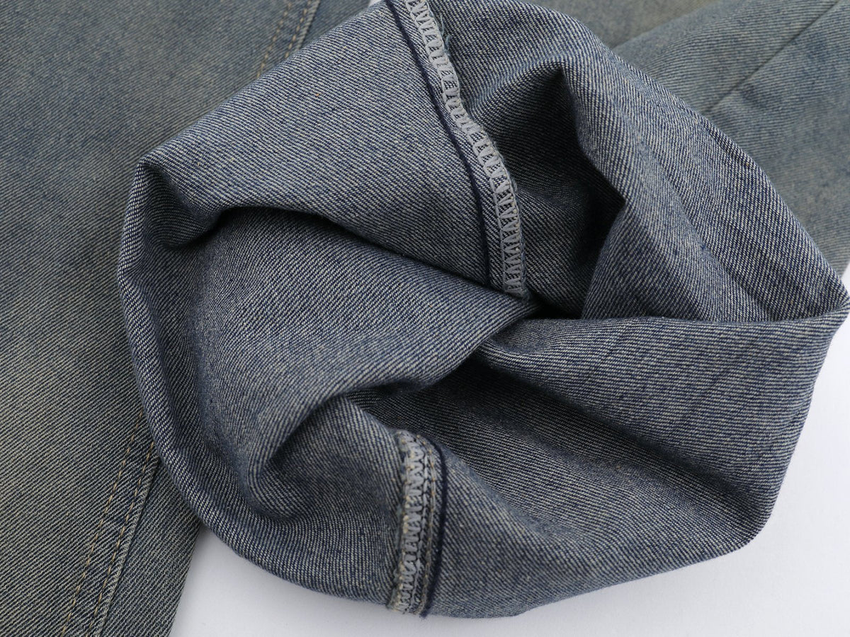 DAXUEN Wide-leg distressed denim pants