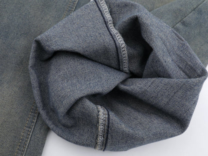 DAXUEN Wide-leg distressed denim pants